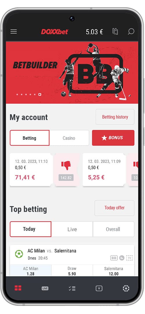 The DOXXbet app brings even more fun - Android app